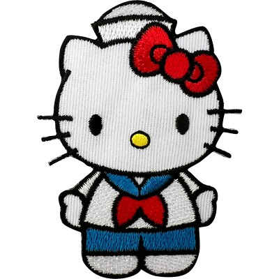 Hello Kitty Matrose Aufnäher Bügelbild Kleidersack T-Shirt Katze bestickt Abzeichen