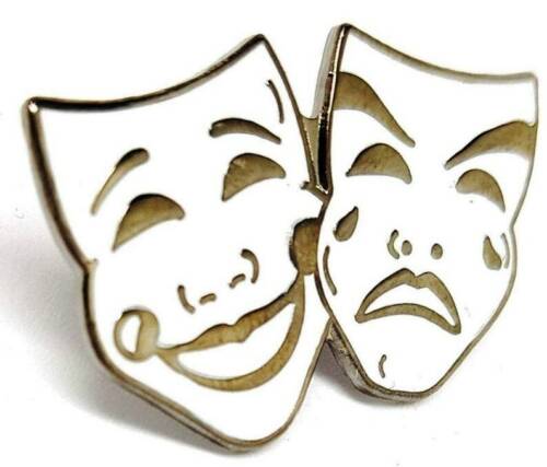 THEATRE COMEDY & TRAGEDY MASK Badge - Picture 1 of 2