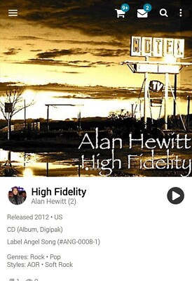 Alan Hewitt ~ High Fidelity CD 2012 Hi-Tech AOR Melodic Yacht Rock WestCoast