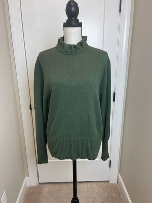 j crew ruffle neck pullover sweater