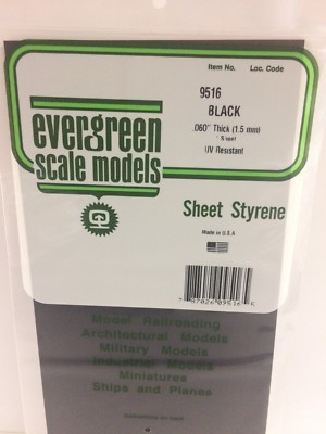 Evergreen Scale Modell Styrol einfarbige Blätter Kunststoff weiß klar schwarz usw.