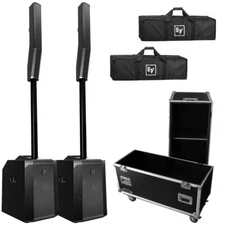 Electro-Voice Evolve 50 Column PA DJ Speaker Systems + Flight Zone Case