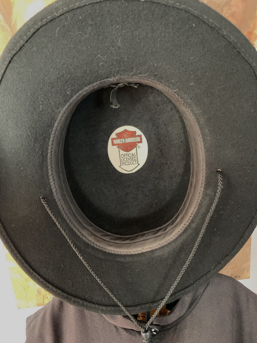Vintage Harley-Davidson Women\'s Black‎ 100% Wool Bucket Hat USA Size Medium Vintage Harley-Davidson Women main image 3