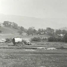 Antique Magic Lantern Glass Slide Photo Rydalmere New South Wales Gypsy Wagon