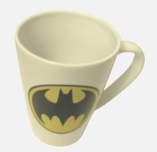 Batman Ceramic Coffee Tea Mug Cup 12 Oz DC Comics WB Retro Logo White Yellow