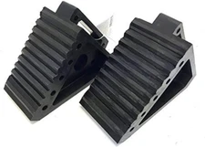MAXXHAUL 70472 Solid Rubber Heavy Duty Black Wheel Chock 2-Pack, 8" X 4" X 6"