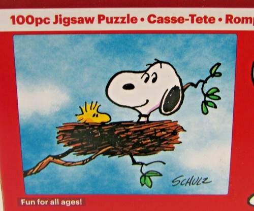 Lot of 2 Peanut Snoopy 100 Piece Jigsaw Puzzles Red Doghouse Box NEW - Picture 4 of 5