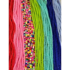 Handmade polymer clay beads strands, jewelry crafts supplies, flat round