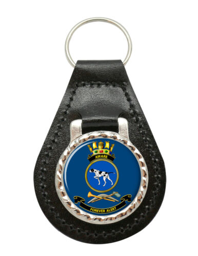 Porte-clés en cuir marine royale australienne HMAS Aware - Photo 1 sur 2