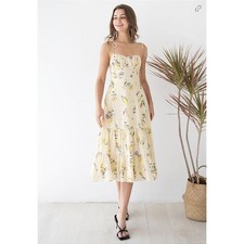 Showpo Wild Flowers Tie-Strap Cami Midi Dress Size 4 Floral Y2K Kentucky Derby