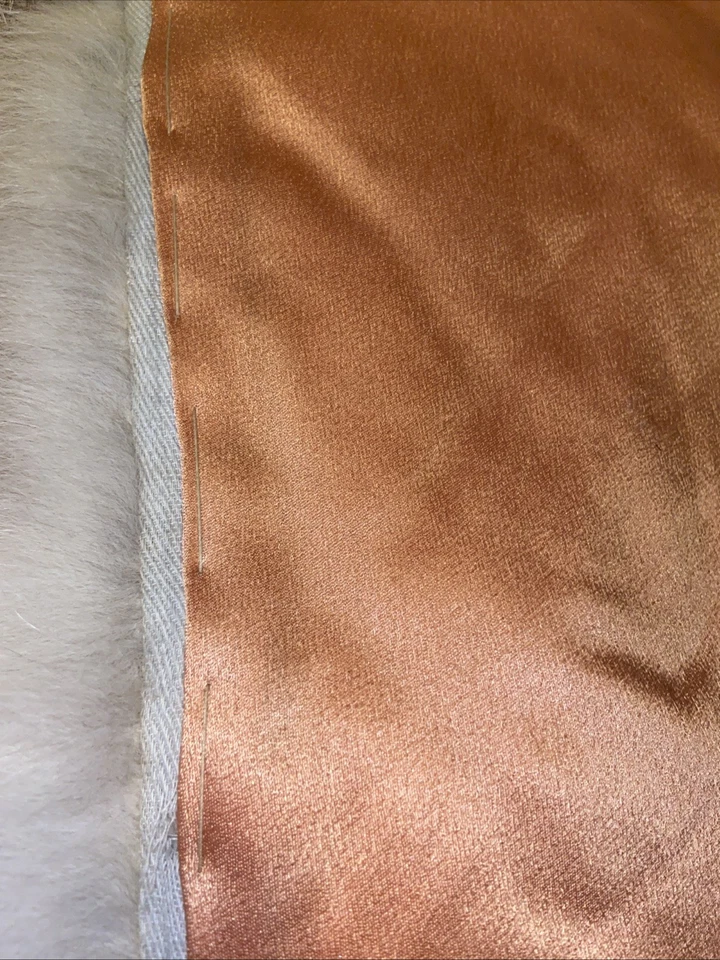 Шикарный пушистый серебряный украденный мех лисы/боа атласная подкладка ~ винтажный ~ 42 x 10» - Изображение 3 из 4