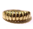10k Yellow Gold solid dome Shrimp ring retro estate vintage 2.2g 5.25 antique