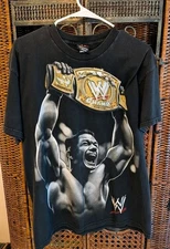 Vintage WWE John Cena Spinner Belt T-shirt Large 2 Sided 