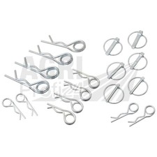 18 szt. Składana wtyczka - zestaw wtyczek sprężynowych do ciągnika Unimog Ø 6; 8; 10 3; 4; 5 D