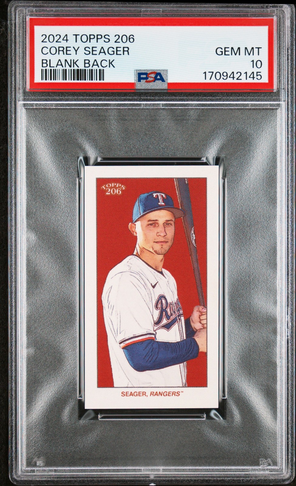 2024 TOPPS 206 BLANK BACK COREY SEAGER PSA 10 view 1