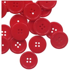 80 Count 1" Red Flatback Buttons - Resin for Crafting Sewing Projects