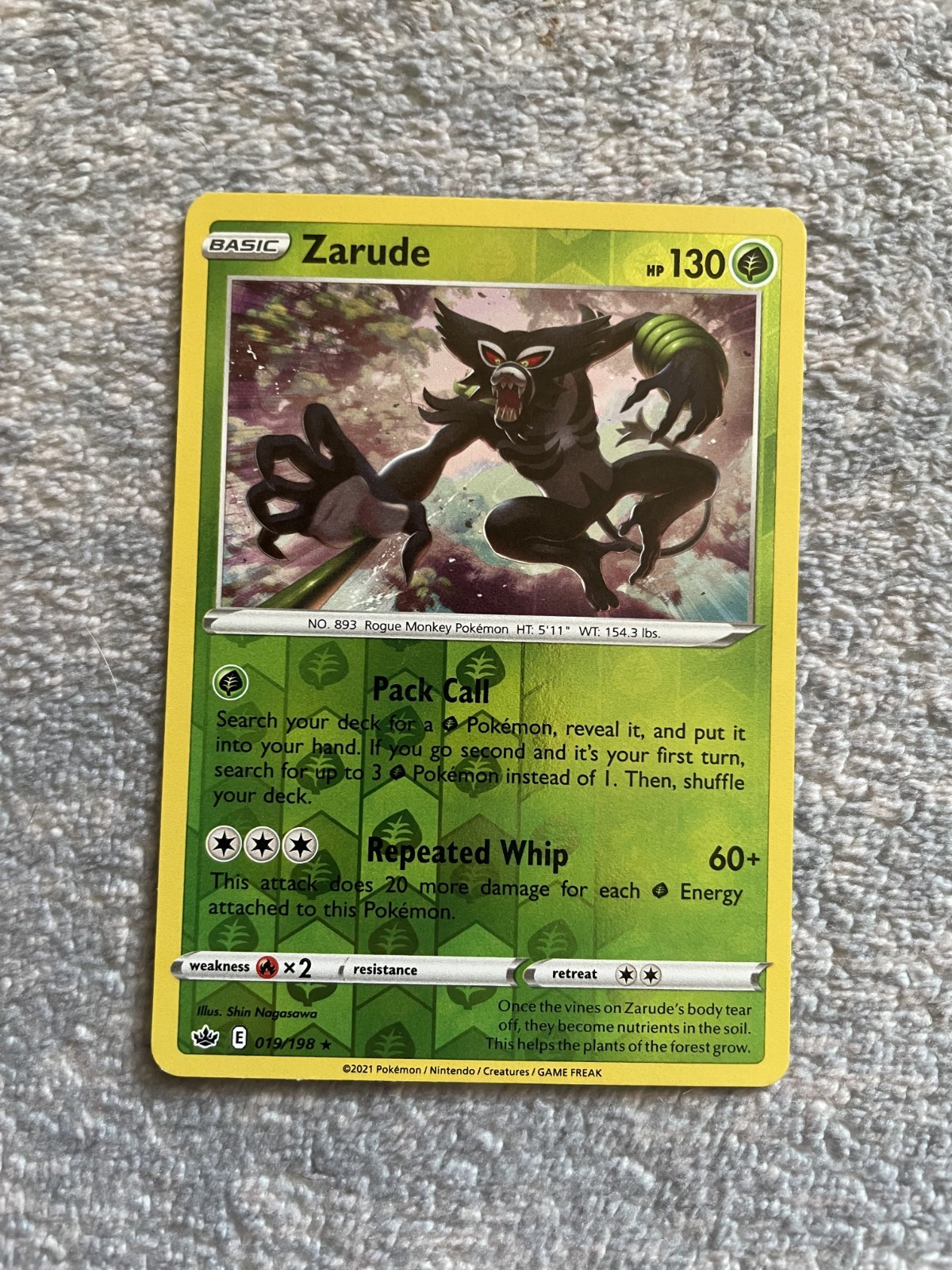 Pokémon Card - Zarude (19/198 - Chilling Reign)