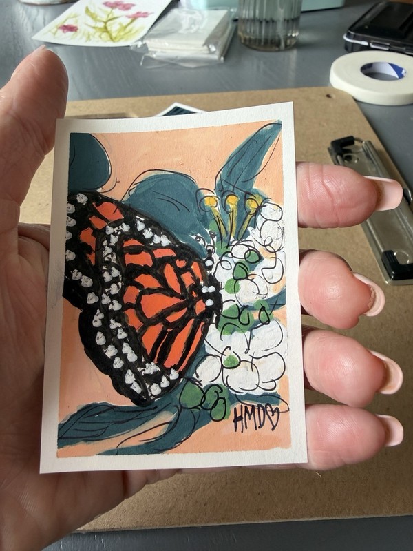 aceo original painting “The Monarch”