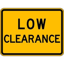 LYLE W12-2P-24DA Low Clearance Traffic Sign, 18 in H, 24 in W, Aluminum,