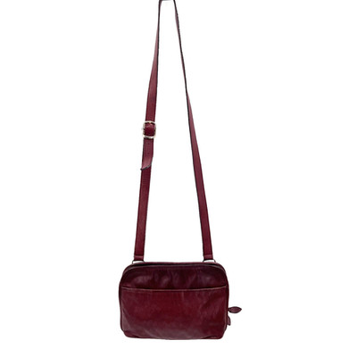ETIENNE AIGNER Vintage Maroon Oxblood Leather Small Shoulder Bag Crossbody Purse