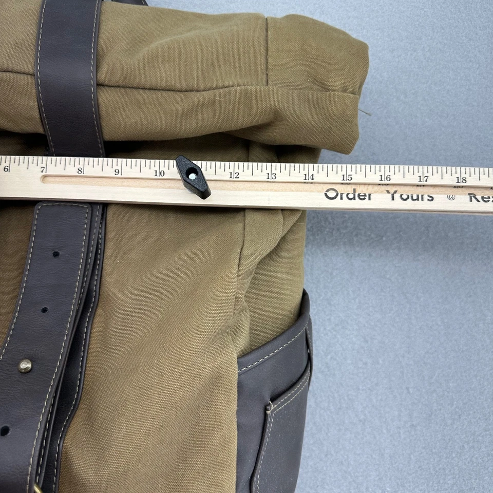 Westworld Backpack Roll Top Canvas Laptop Bag HBO TV Show Brown Luggage Tag - Image 2 of 4