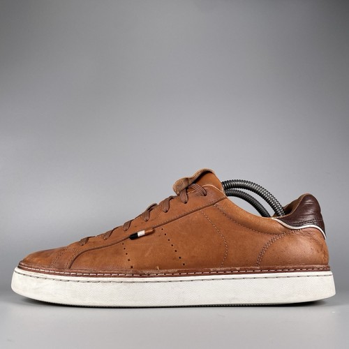 Allen Edmonds Alpha Men's 9.5 Brown Leather Lace-Up Low-Top Sneakers ...
