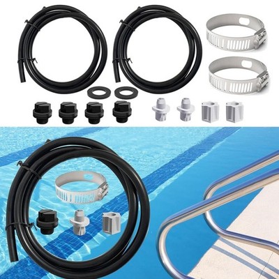 New 1Set Pool Chlorinator Tubing Kit Feeder Connection Set Saddle Clamp Drain