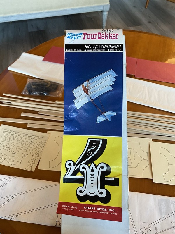 Vintage RARE 1970s Squadron Kites Four Decker 4ft Wingspan Kit No. 201 Coast