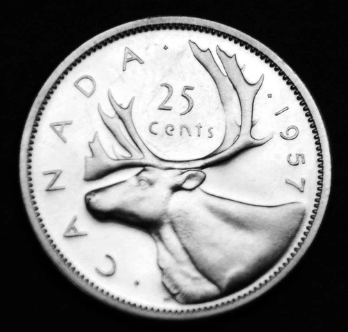 19657 25¢ silver proof like coin with superb details UNC