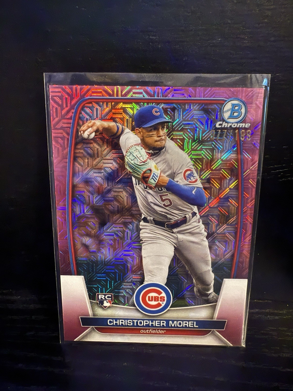 2023 Bowman - Christopher Morel #34 Chrome Pink Mojo Refractor /199 (RC)