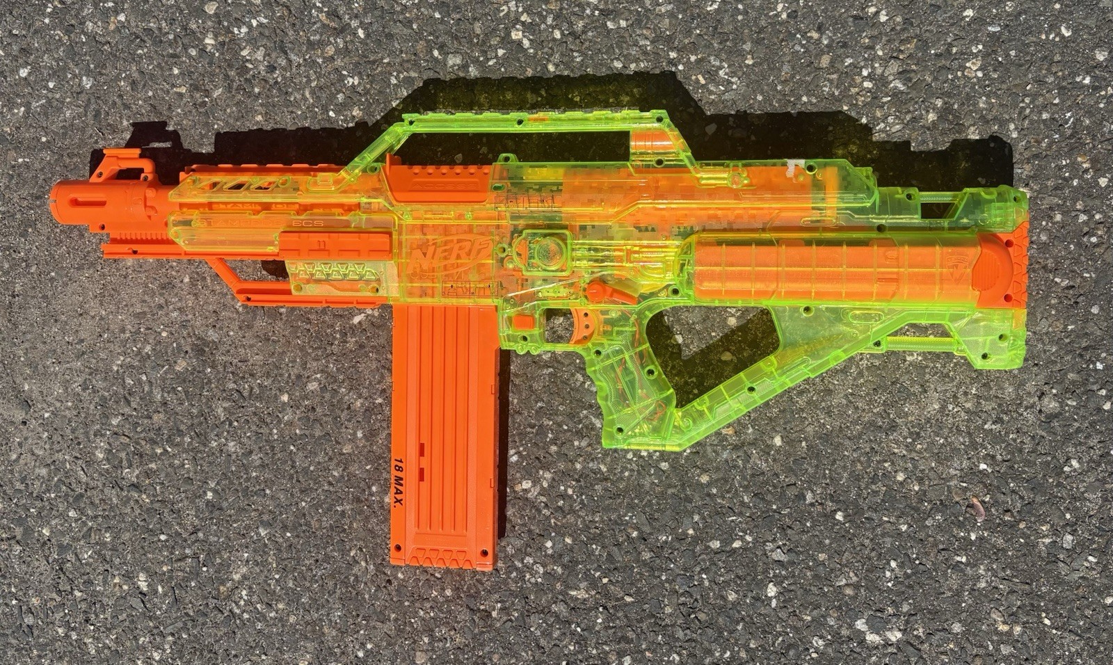 Nerf N-Strike Sonic Green Stampede ECS Dart Gun Clear Neon G