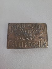 Vintage Union & Central Pacific Railroad Line Omaha To California Belt Buckle!