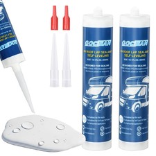 RV Roof Sealant 2 Pack, White Self-Leveling Lap Sealant for Camper Repair