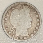 1908-D Barber Half Dollar 90% Silver NO RESERVE!!