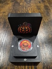 2021 Halloween "Angry Pumpkin"Maple Leaf 1 oz colourised Silver Coin