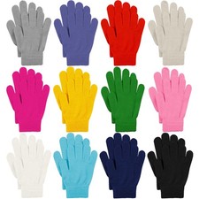 12 Pairs Warm Knit Gloves with Mesh Bag for Men Women - Assorted Colors