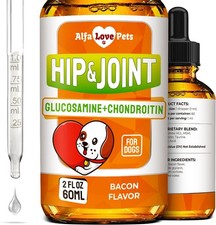 Glucosamine Chondroitin Liquid Hip Joint Supplement for Dogs Pet Health 2oz