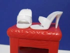 Vintage 1983 Barbie Doll-Loving You #7072 White OT open toe MULE Shoes superstar