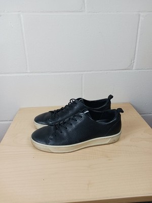 ECCO Soft 8 Women s Leather Lace-Up Sneakers Black Size 6  EU 37 Comfort