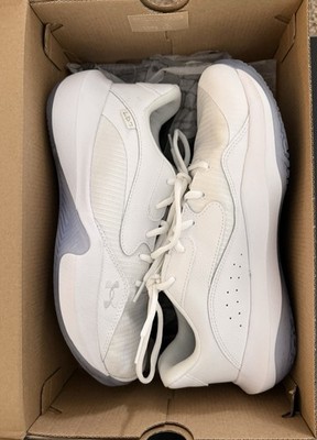 Under Armour Lockdown 7 White Low Top Lace Up Basketball Sneakers Athletic