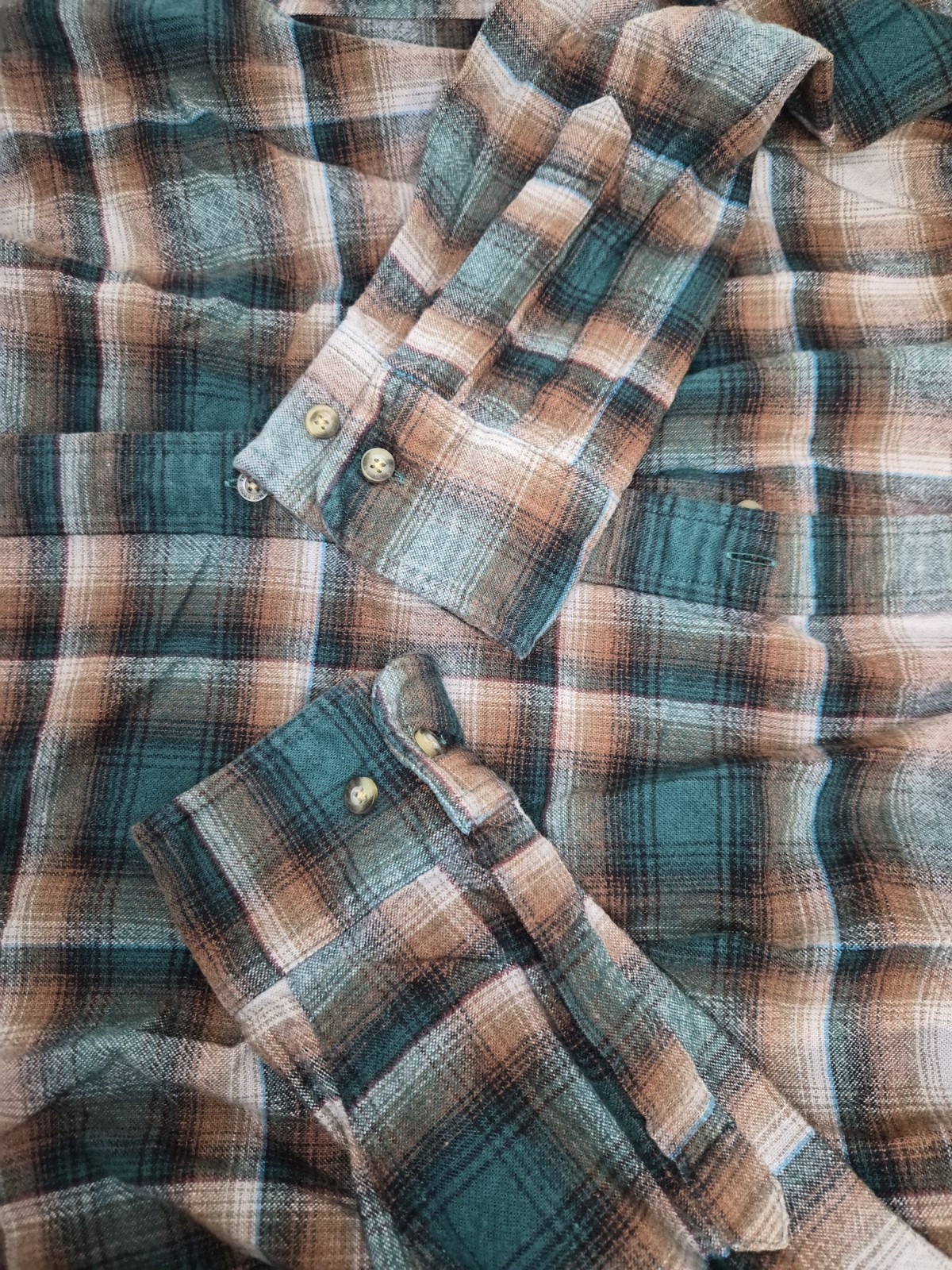 Pendleton Men Button Down Flannel Shirt M Plaid G… - image 6