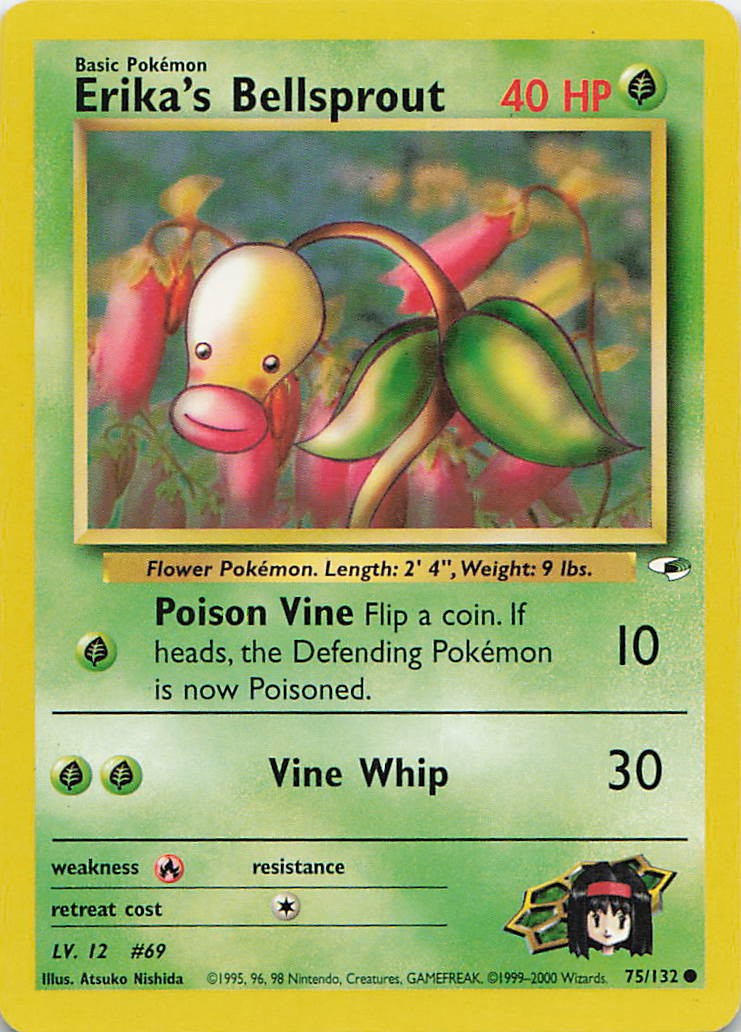 Erika's Bellsprout (75) Unlimited Common Gym Heroes 075/132 NM