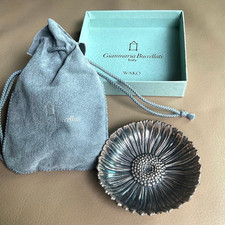 Plateau Gianmaria Buccellati Wako argent 925 finition oxydée 8 cm avec sac boîte