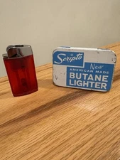 SCRIPTO New American Made Vintage Butane Lighter With Orginial Tin Untested