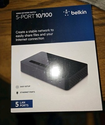 NEW Belkin F4G0500 5-Port 10/100 Ethernet Network Switch Fast     Sealed In Box