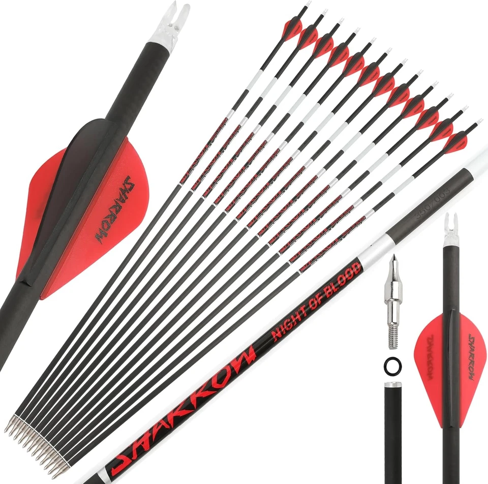 31" Pure Carbon Arrows Night Glow SP300-600 Recurve Compound Bow Hunting Target - Image 4 of 4