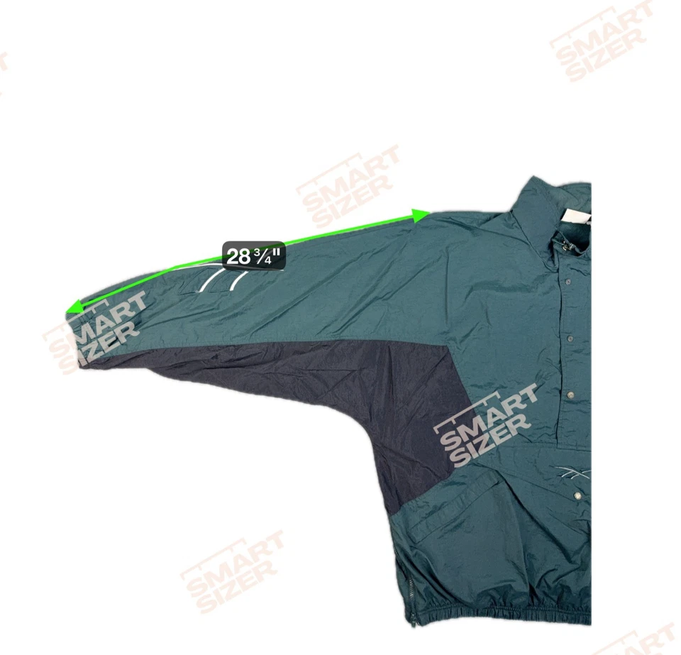 Vtg 90s Reebok 1/2 Zip Pouch Windbreaker Pullover Nylon Jacket Men's 2XL Lined - Image 4 of 4