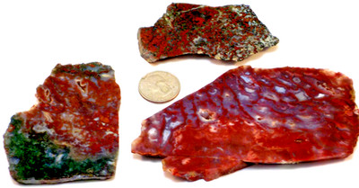 2 Gorgeous Red Jaspers Total 7.1 Ounces Mojave Desert. CA 1st Picture Wet #3671