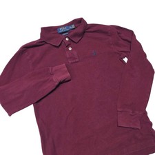 Polo Ralph Lauren Long Sleeve Polo Kids M 10-12 Maroon Classic Fit Cotton