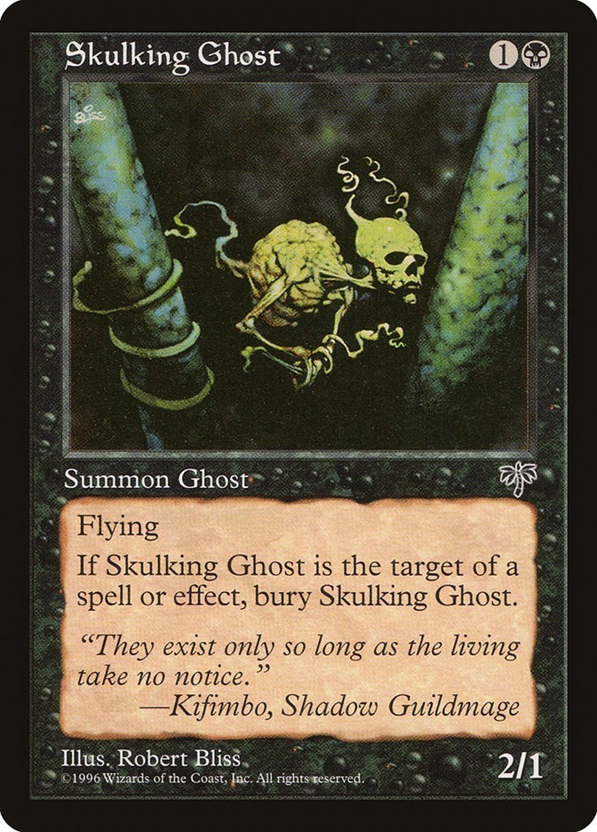 Skulking Ghost 143 MIR Mirage Black Creature Bliss Vintage 1996 Flying MTG NM